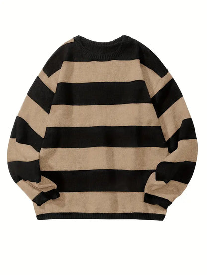 Herren Pullover Gestreift Retro Style