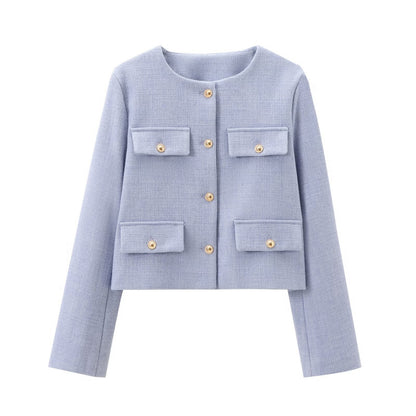 Elegante Blazer Jacke Halsreiher Design