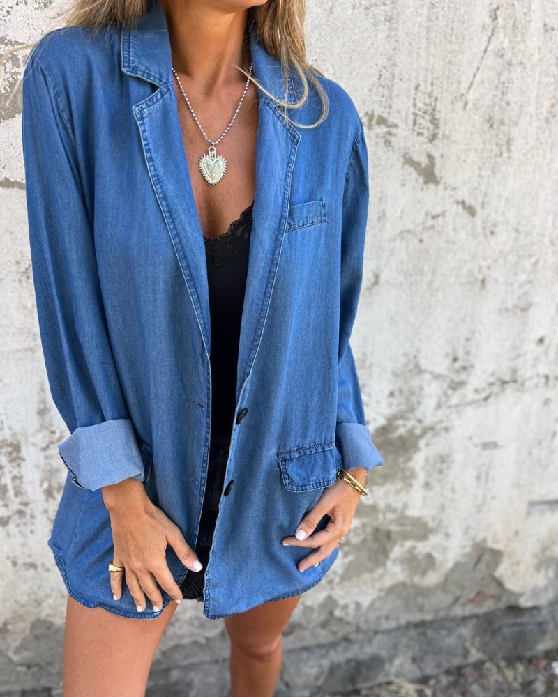 Modischer Denim Blazer Relaxed Fit