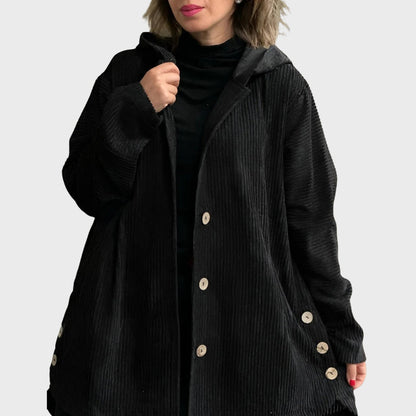 Kordjacke Damen Kapuze Bequem