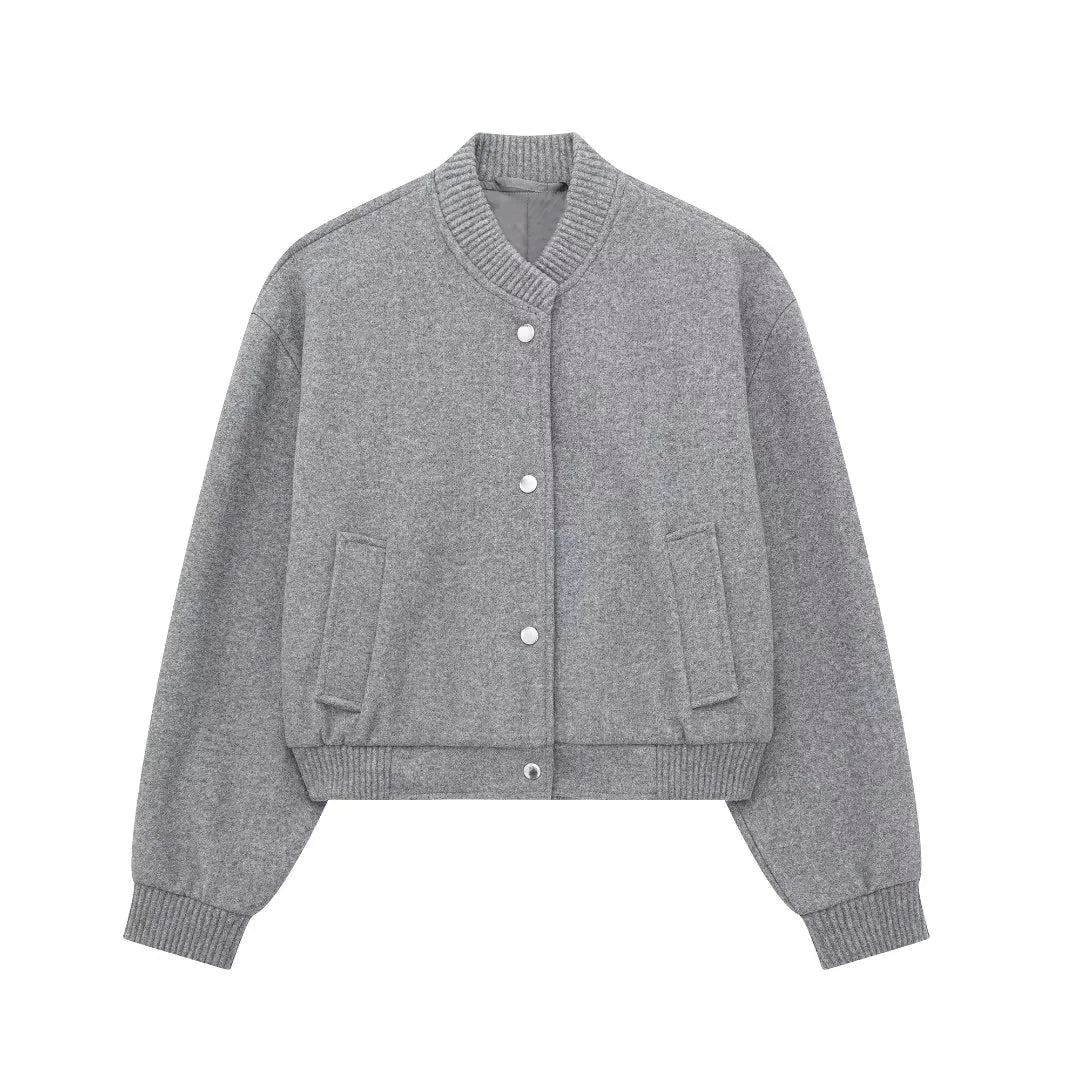 Stylische Damenjacke Cropped Bomber Modell