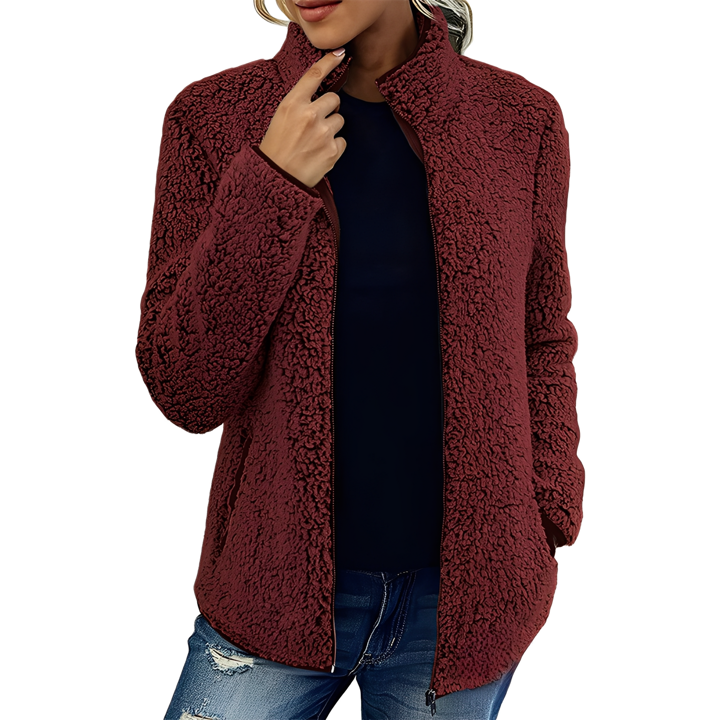 Moderne Damen Fleecejacke Warm Und Stylish