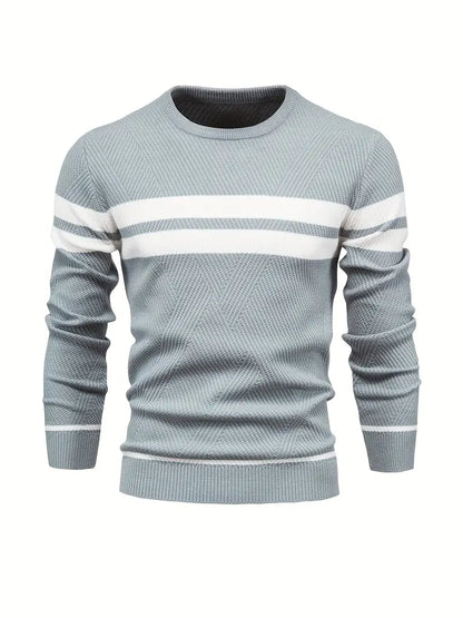 Herren Pullover Streifenmuster Modern