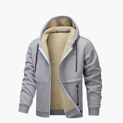 Gemütliche Herrenjacke Fleecegefüttert Kapuze Warm