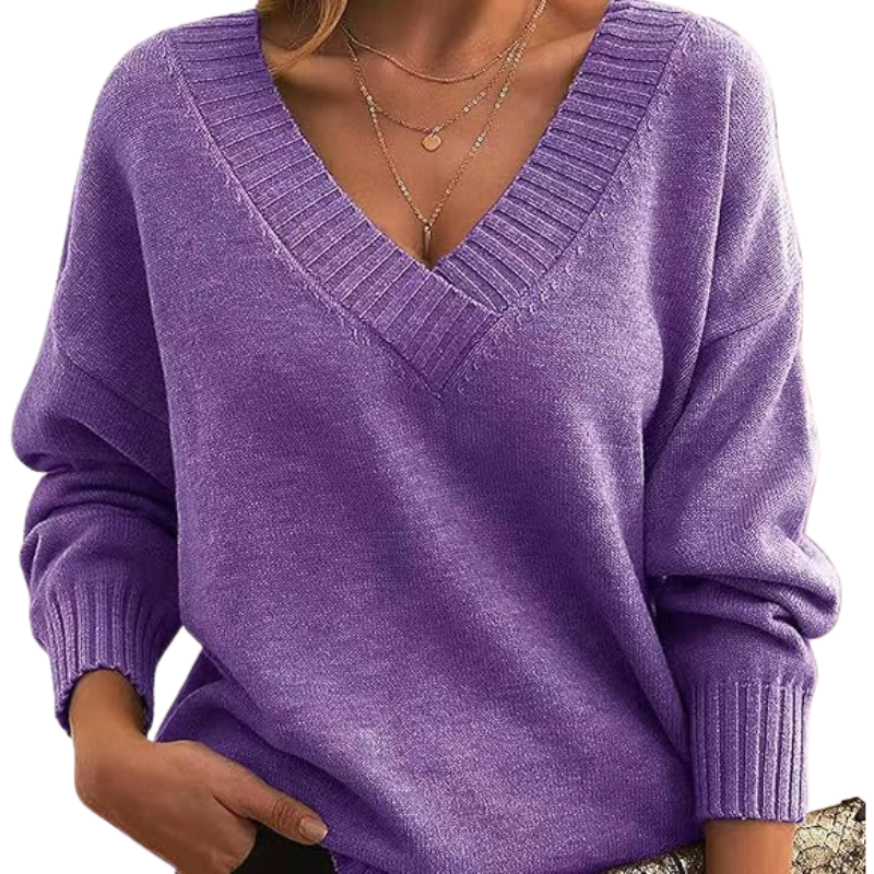 Stylisher V-Ausschnitt Pullover Frauen