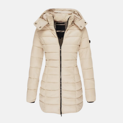 Winterjacke Damen Slim Fit Gepolstert Mit Kapuze