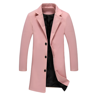 Eleganter Herren Wintermantel Wolle Schwarz