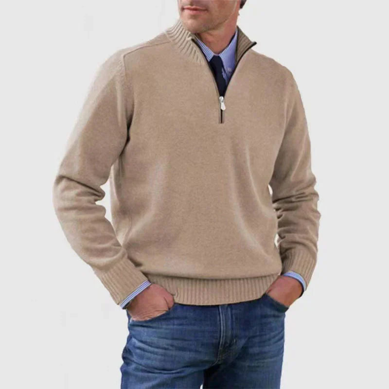 Herren Pullover Halbzipper Bequem Modern