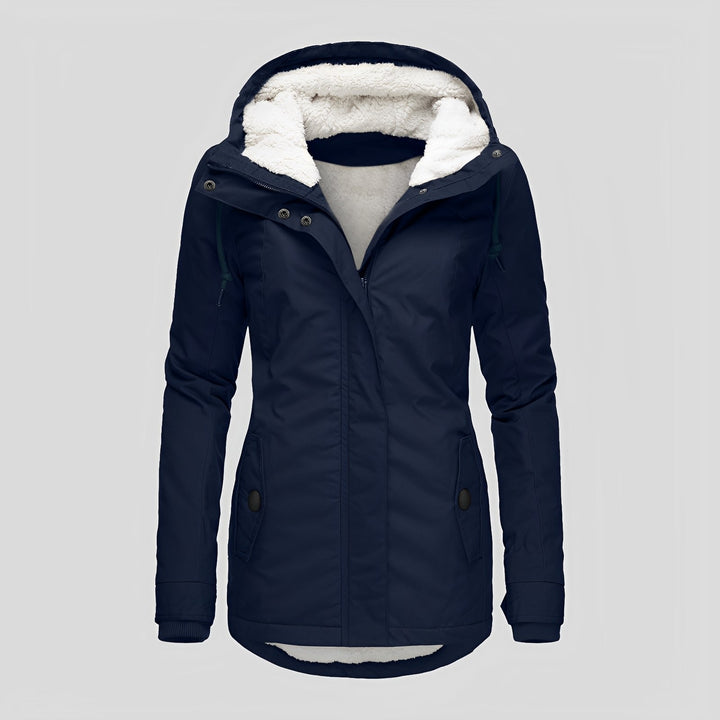 Damenschutzjacke Warm Plüsch Kapuze Winter