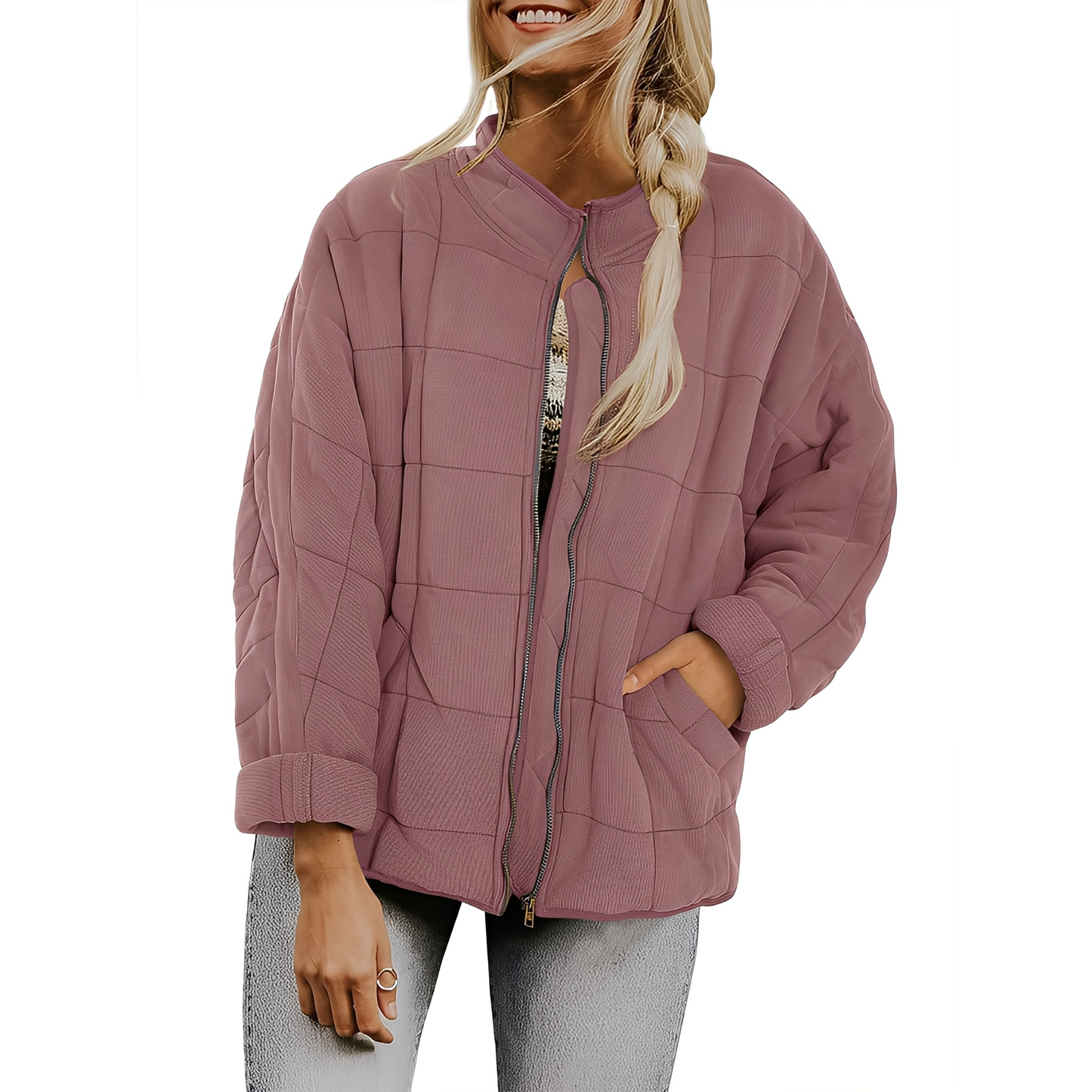 Modische Damenjacke Steppmuster Praktisch