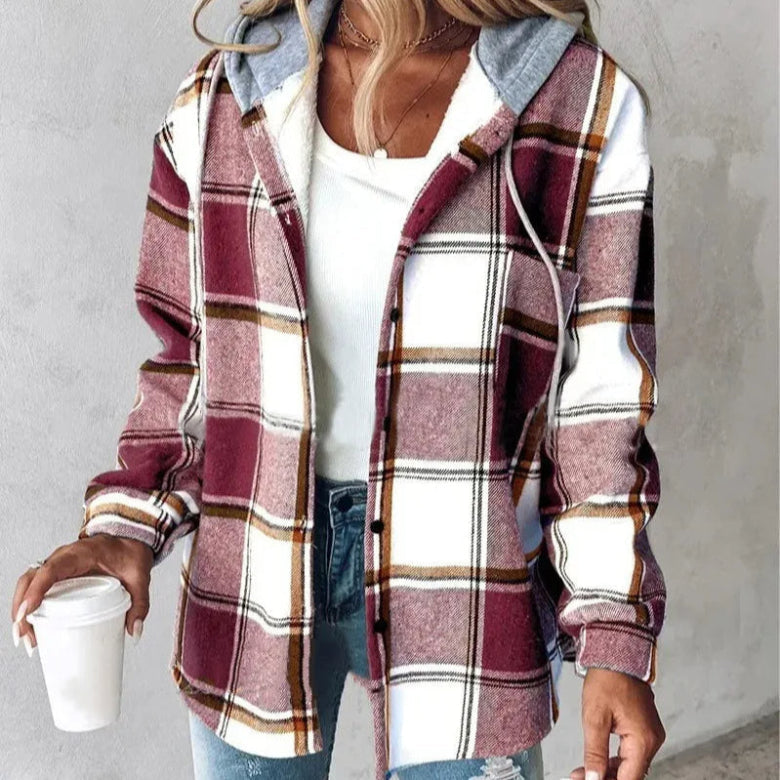 Modische Damenjacke Karomuster Sommer