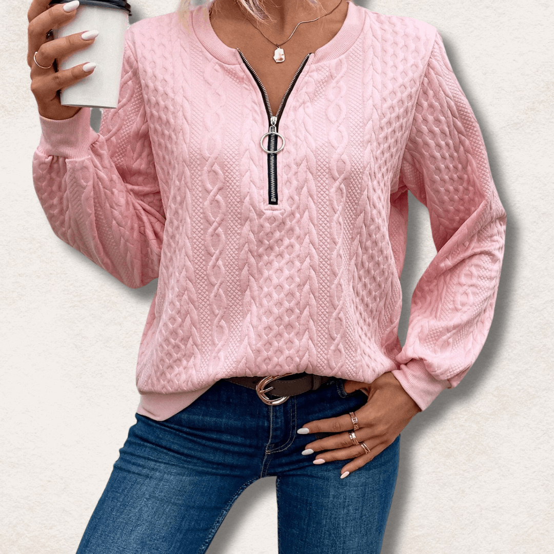 Damen Pullover Reißverschluss Top Qualität