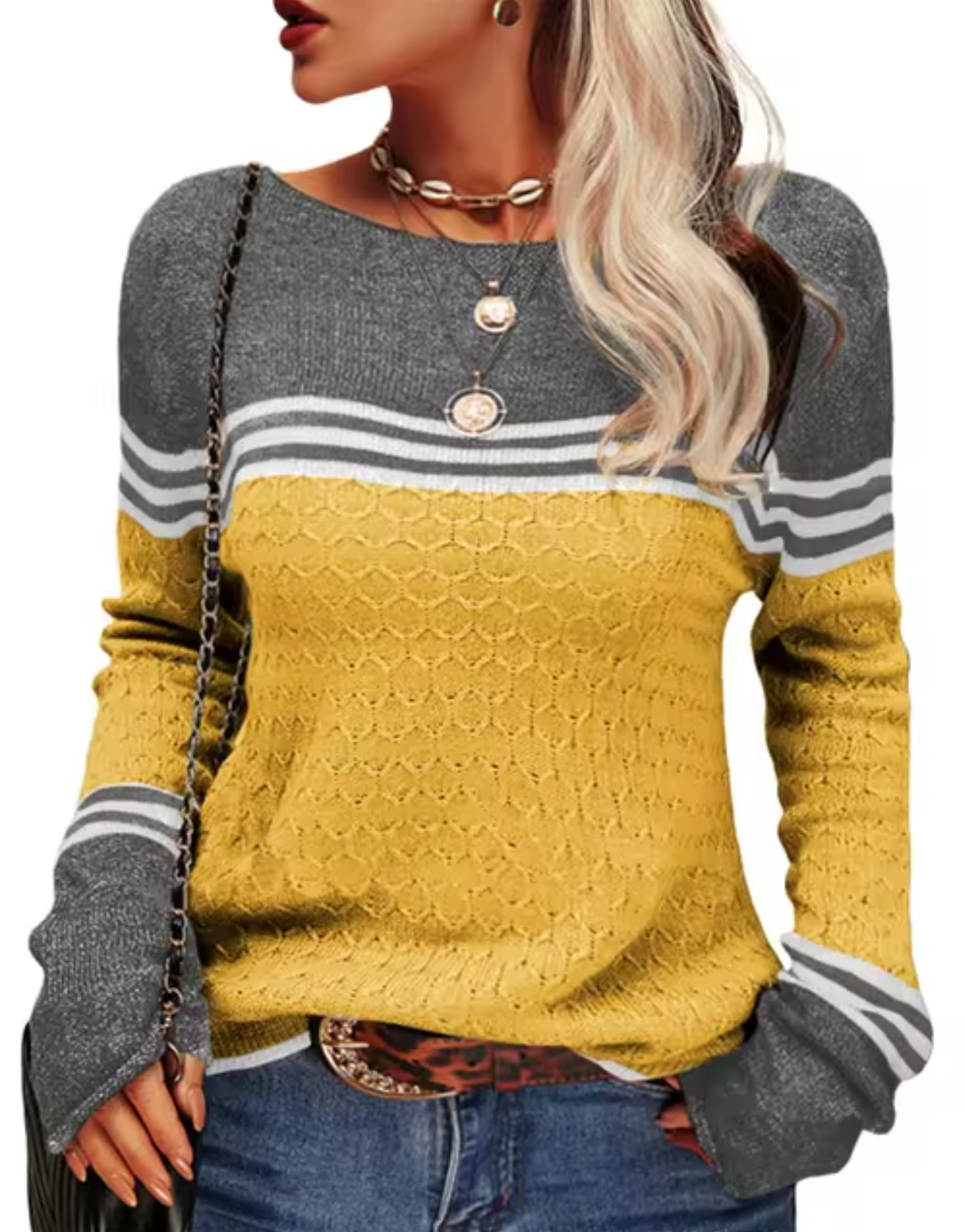Frauen Strickpullover Slim Fit