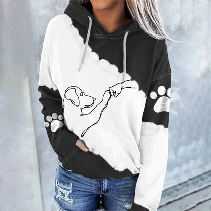 Stylisher Hoodie Hundemotiv Locker Fit