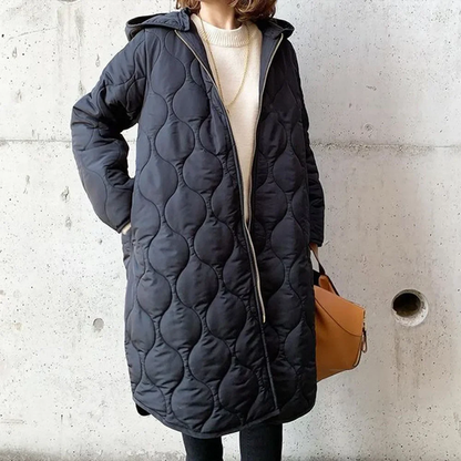 Herbst-Winter-Jacke Damen, Stylisch Gepolstert Kapuze