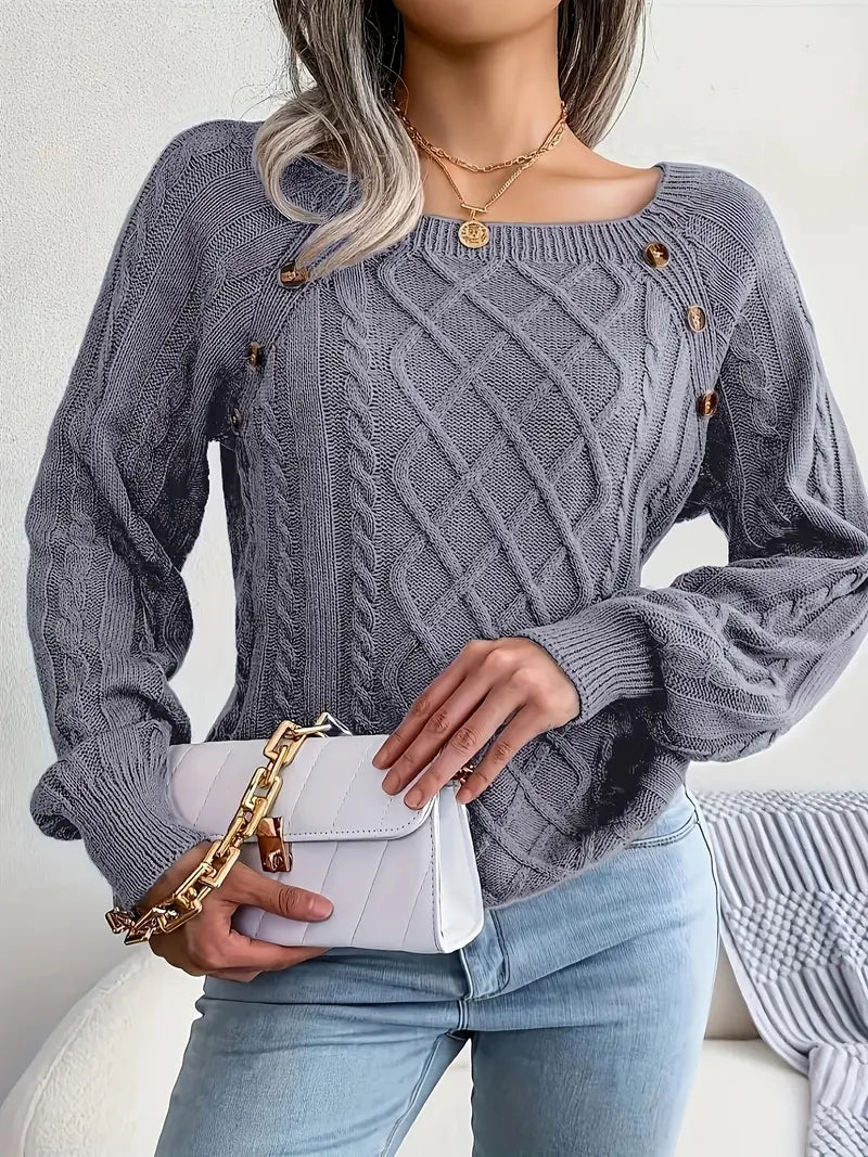 Lässiger Rundhals Pullover Damen