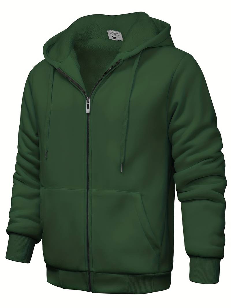 Einfarbig Kapuzenpullover modern Reißverschluss