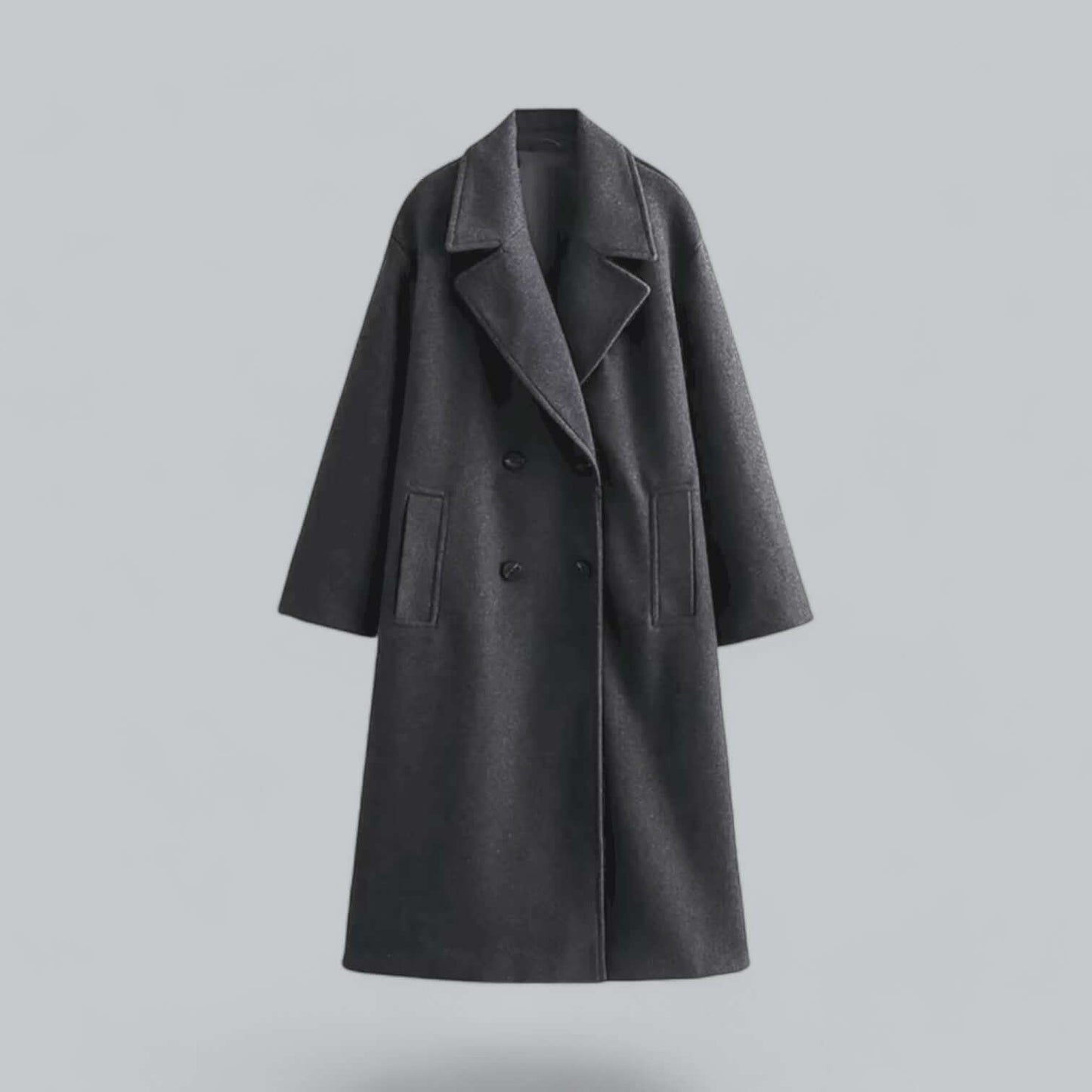 Damen Oversized Mantel Knopfverschluss Modern