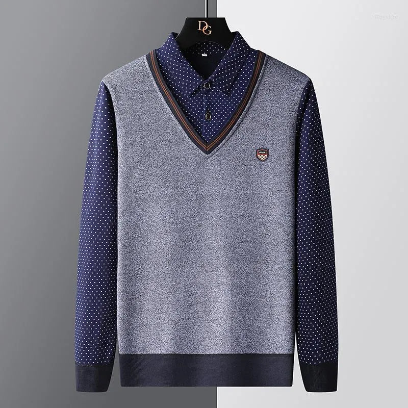 Herren Pullover Polo Style