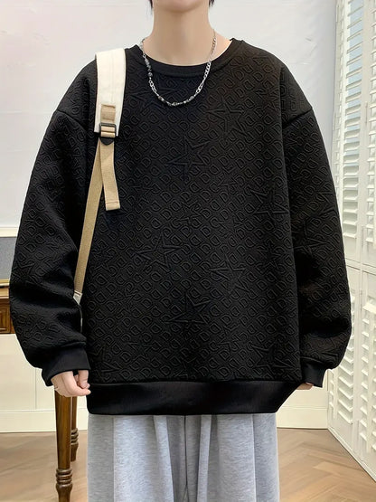 Lässiges Sweatshirt Rundhals Herren Casual - IdealeKleiden