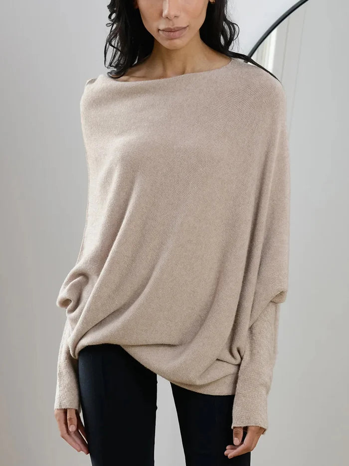 Asymmetrische Sweatjacke Off-Shoulder Style - IdealeKleiden