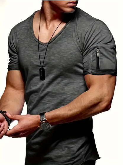 Faustino - Bequemes Herren T-Shirt V-Ausschnitt Modern