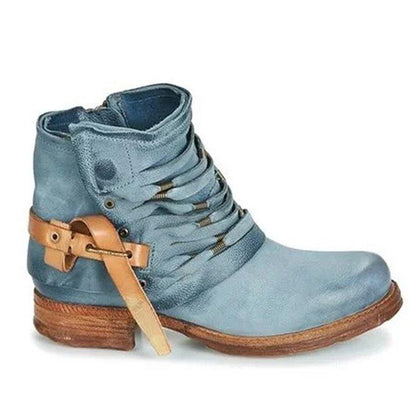 Retro Stiefeletten Damen Hochzeit Blockabsatz