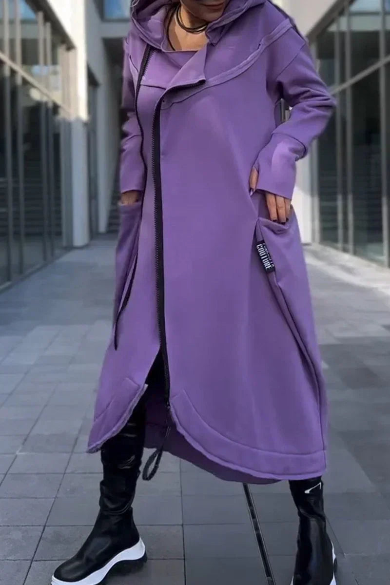 Langes Hoodie Kleid Moderner Stil