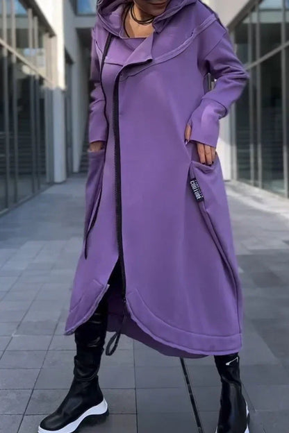 Langes Hoodie Kleid Moderner Stil