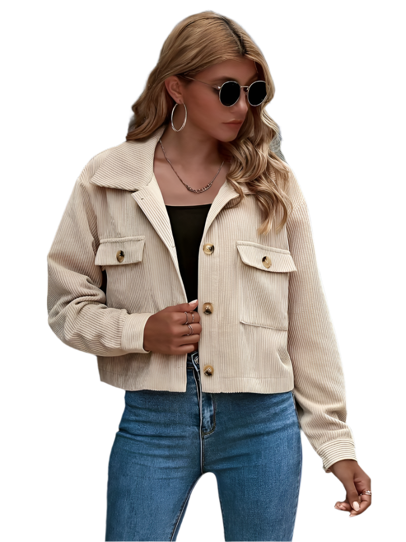 Kurze Damenjacke Cord Stil