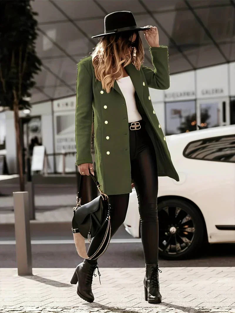 Eleganter Damen Wollmantel Slim Fit