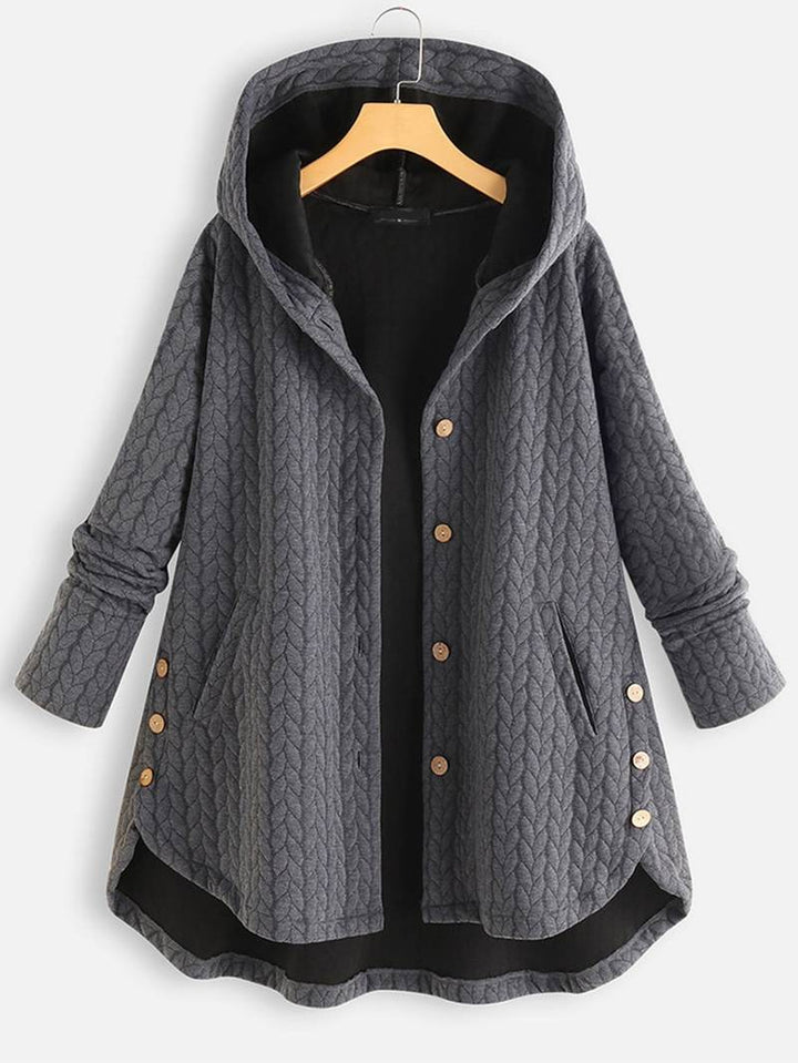 Lange Damenwinterjacke Bordeaux