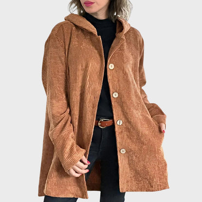 Kordjacke Damen Kapuze Bequem