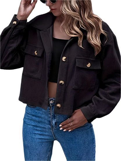 Kurze Damenjacke Cord Stil