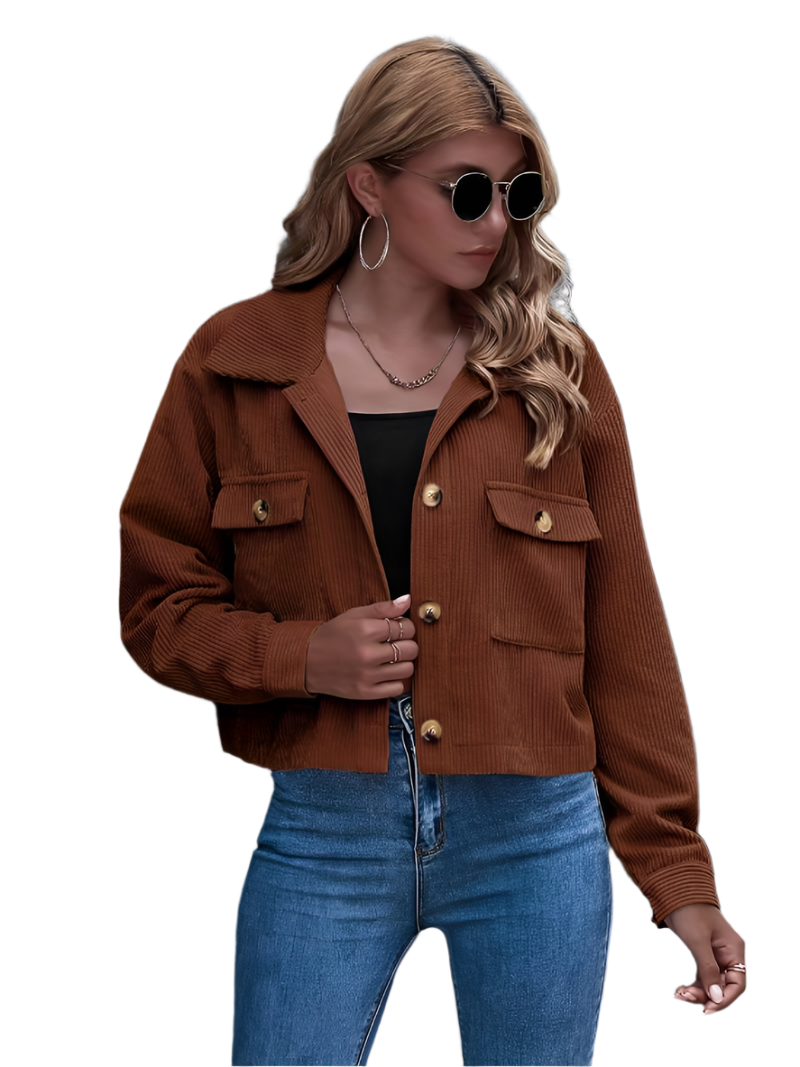 Kurze Damenjacke Cord Stil