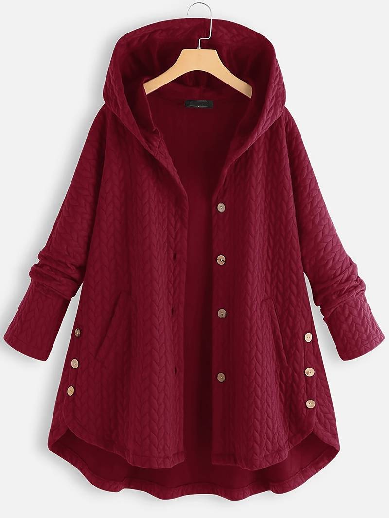 Lange Damenwinterjacke Bordeaux