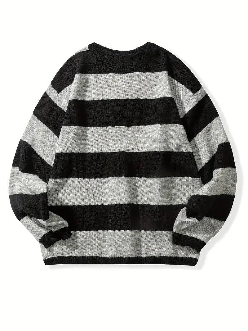 Herren Pullover Gestreift Retro Style