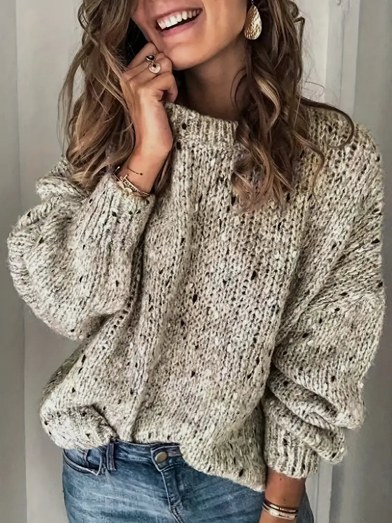Modisches Rundhals-Sweatshirt mit Punktemuster
