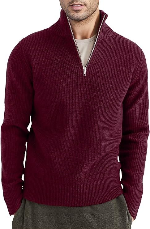Moderner Herren Pullover Reißverschluss Design