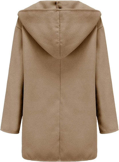 Eleganter Kapuzenmantel Slim Fit Wintermantel - IdealeKleiden