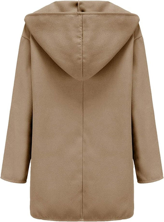 Eleganter Kapuzenmantel Slim Fit Wintermantel - IdealeKleiden
