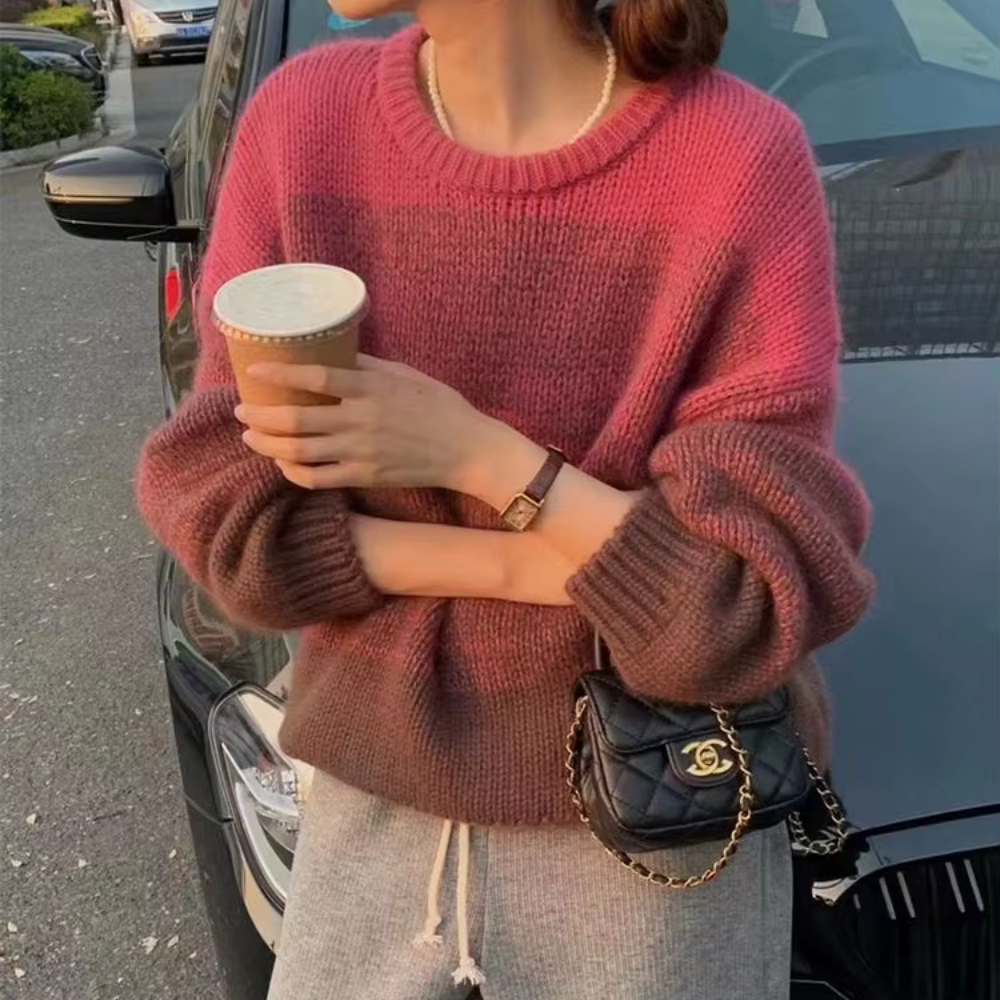 Herbst Pullover Weich Flauschig Gemütlich