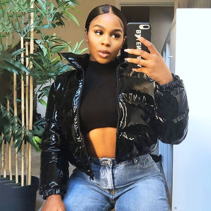 Elegante Damen Lederjacke mit Daunenfüllung