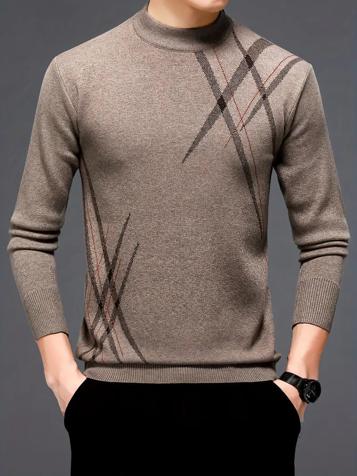 Stilvoller Herren Pullover Geometrisches Muster - IdealeKleiden