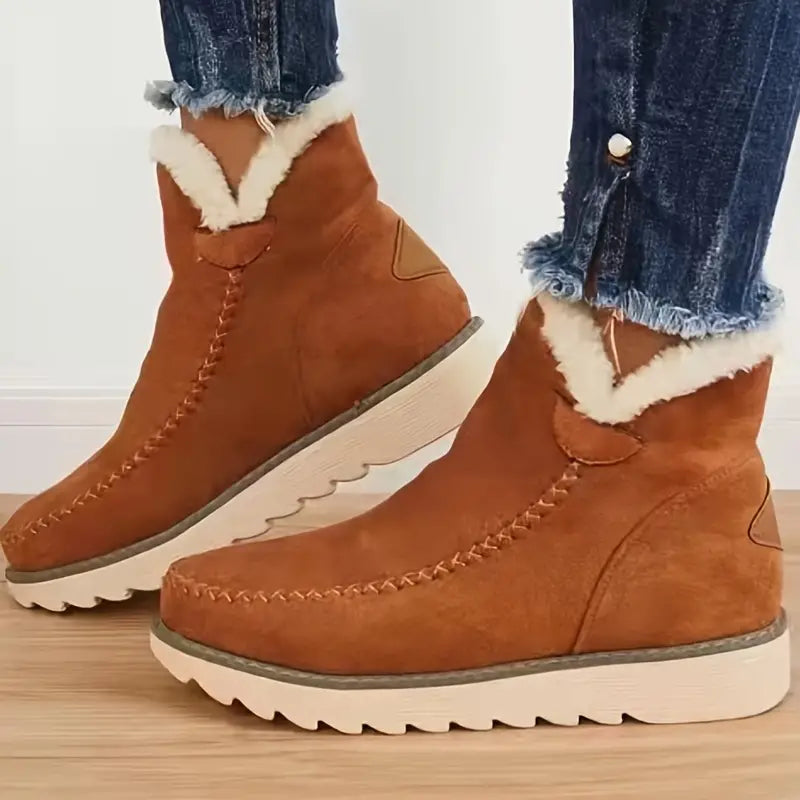 Weiche Damenstiefel Lammfell Optik