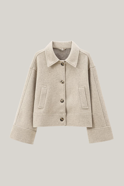Stylische Wolljacke Mit Kragen