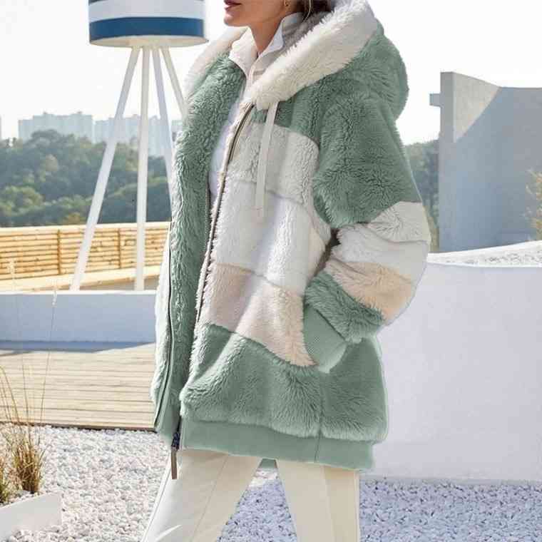 Modische Kapuzenjacke Color Block Design