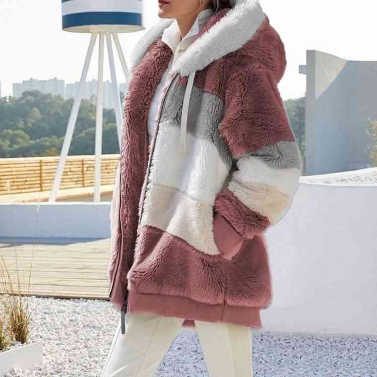 Modische Kapuzenjacke Color Block Design