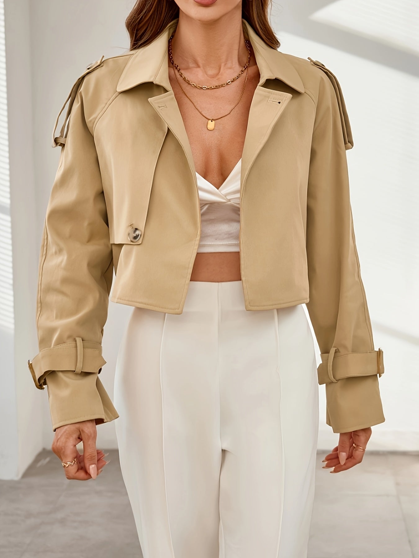 Stylischer Khaki Trenchcoat Damen - Elegant & Bequem