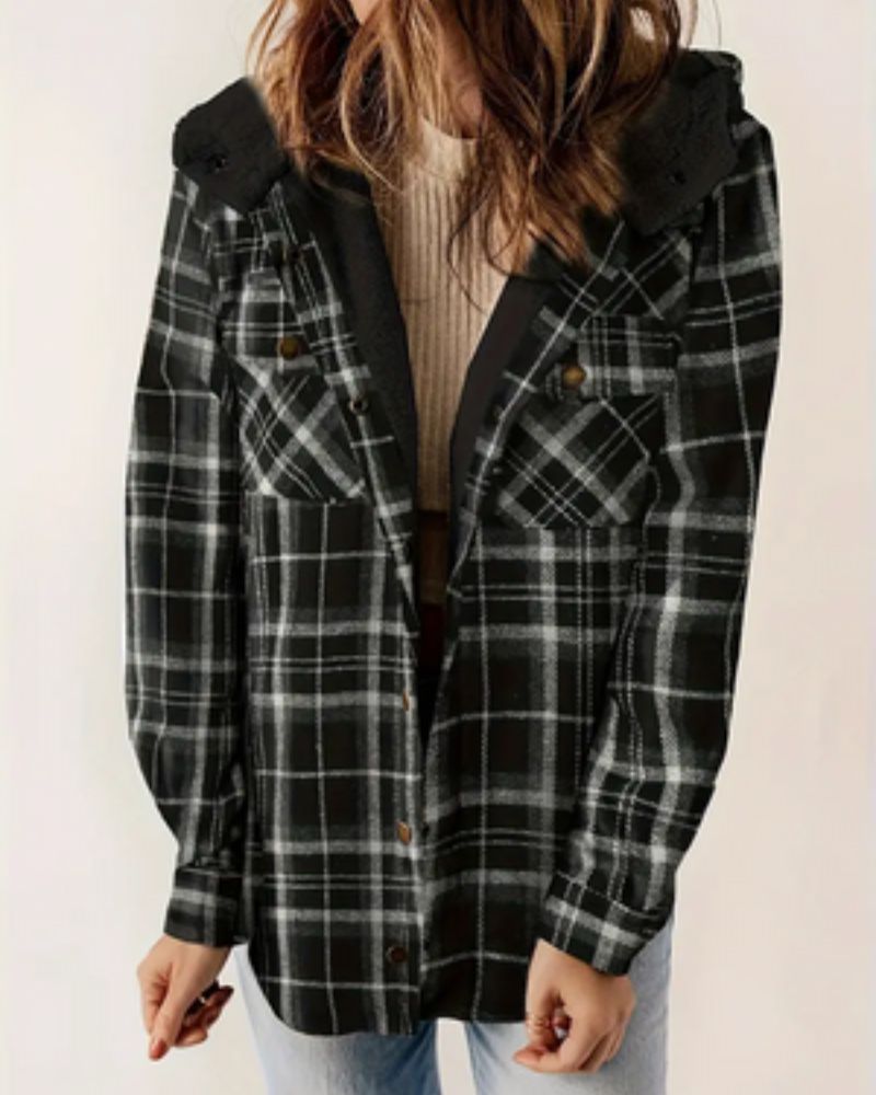 Karierte Sportjacke Herren Kapuze